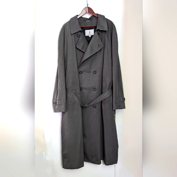 LONDON FOG Men's Double Breasted Trench Coat Gray Size 48R